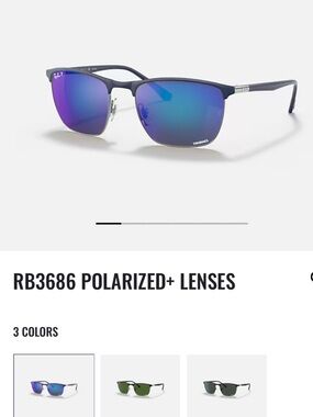 Ray-Ban Chromance RB3686 Blue Polarized Gunmetal Frame Unisex Sunglasses w/Case